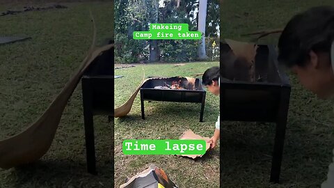 The making of campfire potatoes ￼