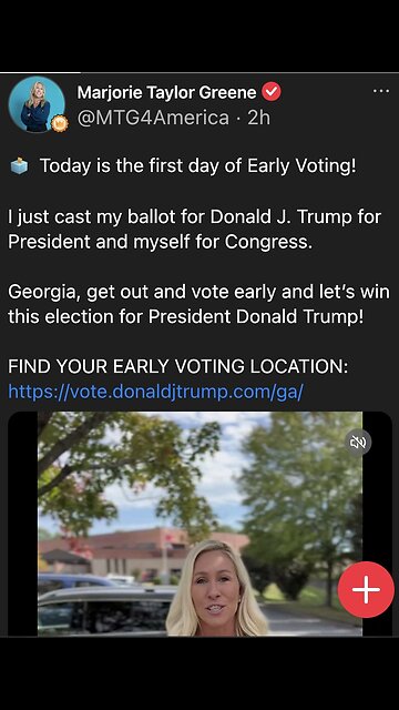 REPUBLICAN REP. PROMOTES💜🇺🇸🏅🗳️👩‍💼📸FIRST DAY OF EARLY VOTING IN GEORGIA🗳️💫