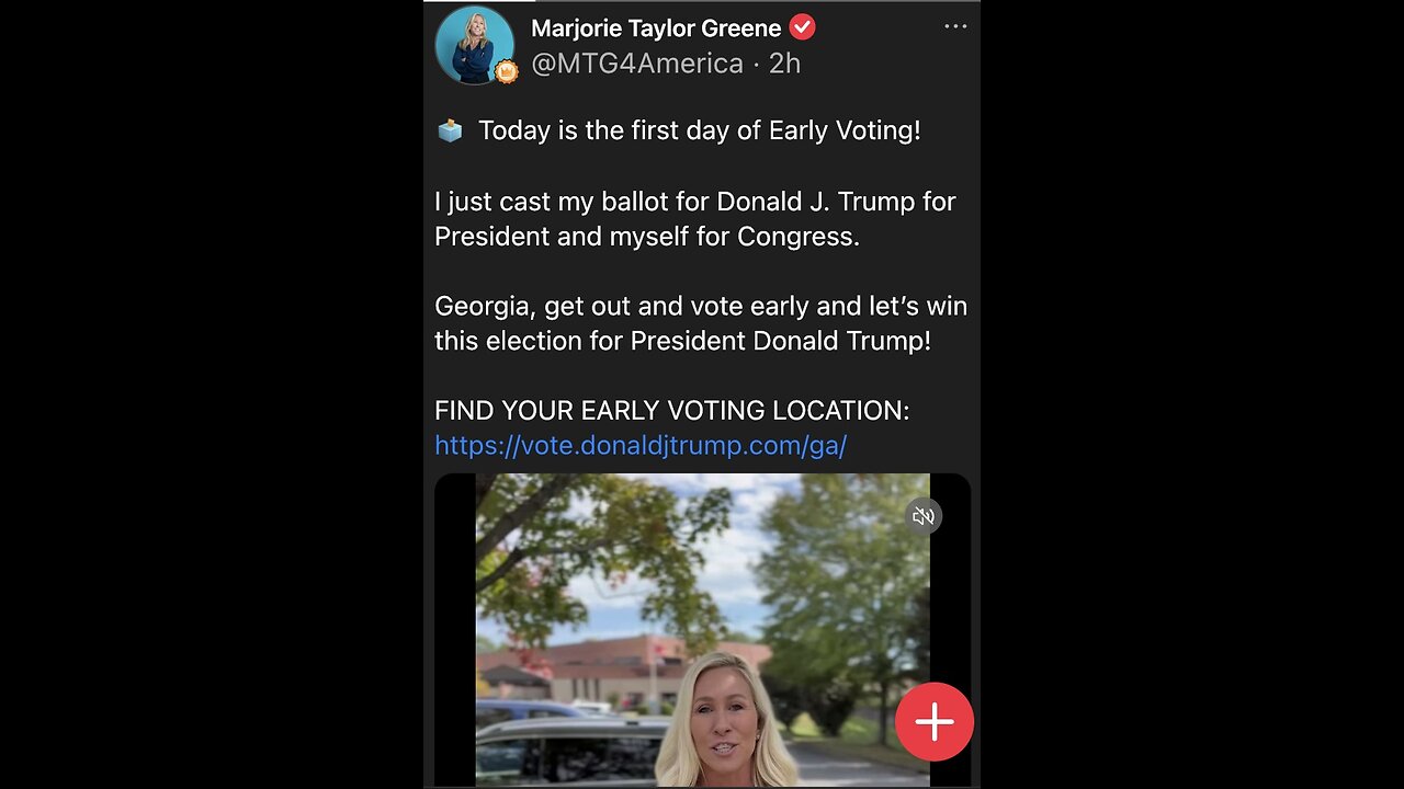 REPUBLICAN REP. PROMOTES💜🇺🇸🏅🗳️👩‍💼📸FIRST DAY OF EARLY VOTING IN GEORGIA🗳️💫