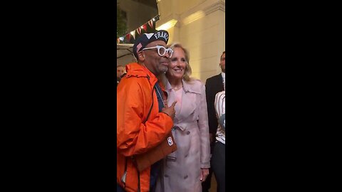 Hollywood Director Spike Lee embraced First Lady Jill Biden at an Olympic reception