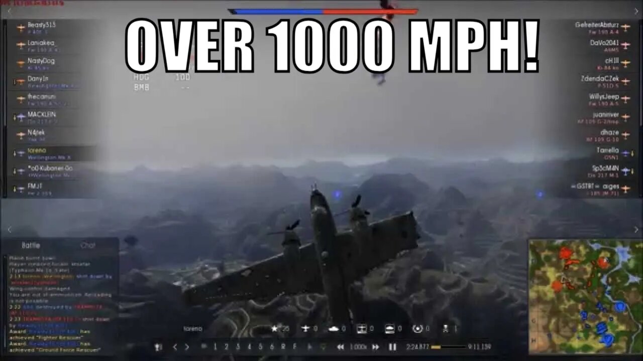 War Thunder - Wellington bomber breaking the speed barrier! Over 1000 mph!