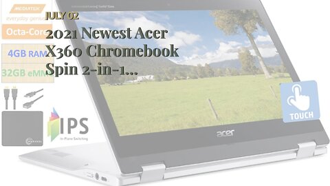 2021 Newest Acer X360 Chromebook Spin 2-in-1 Convertible Laptop Student Business, MediaTek MT81...
