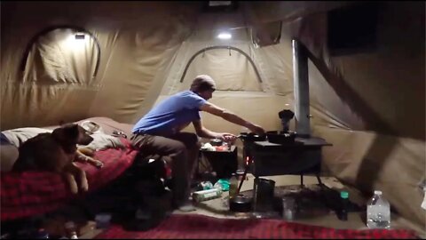 Winter Hot Tent Camping Compilation: 2021 Spring Snowstorm - 5 Videos - (Jan 19th - Feb 10th, 2021)