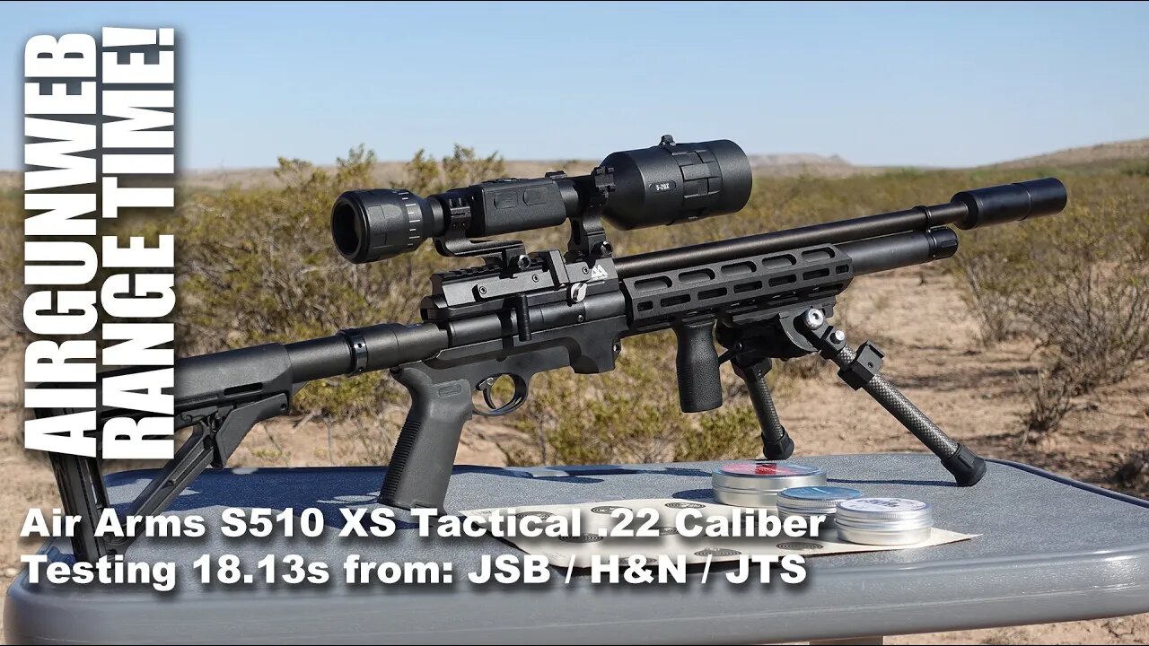 Air Arms S510 XS Tactical PCP .22 - 50 Yards with JSB, H&N, and JTS Pellets