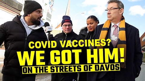 Rebel News corners Pfizer CEO Albert Bourla on the Streets of Davos