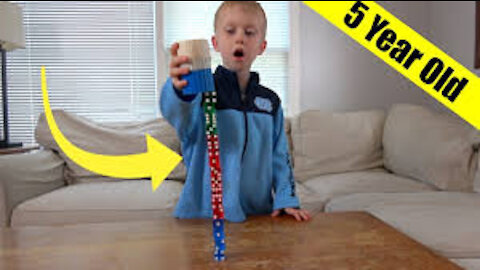 $5 For Every Dice Stacked Trick Shots by a 5 Year Old! | That's Amazing