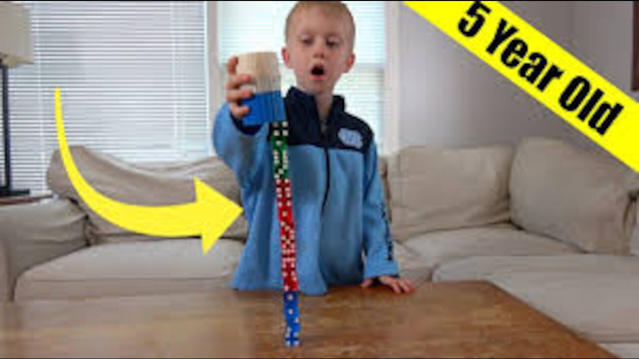 $5 For Every Dice Stacked Trick Shots by a 5 Year Old! | That's Amazing