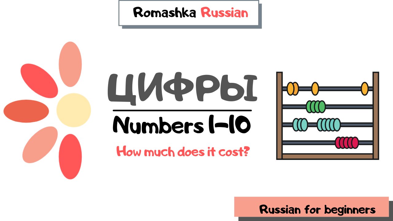 Russian for beginners. Numbers from 1-10