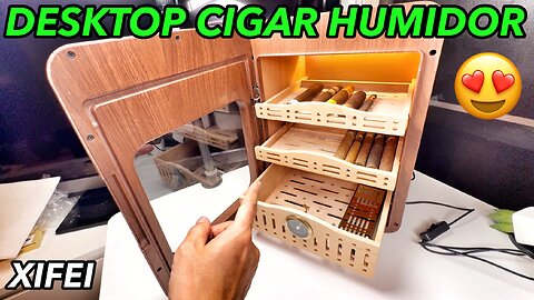 Premium XIFEI Cigar Humidor: LED & Cedar Shelves! 🌿💨【Review121】
