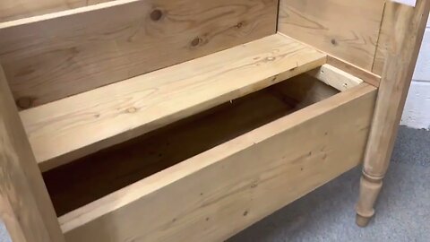 Pine Bench Made From Old Sleigh Bed (V5353B) Storage Under Seat @PinefindersCoUk