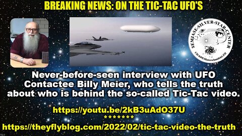 The truth on the Tic-Tac UFO's by Billy Meier UFO contactee