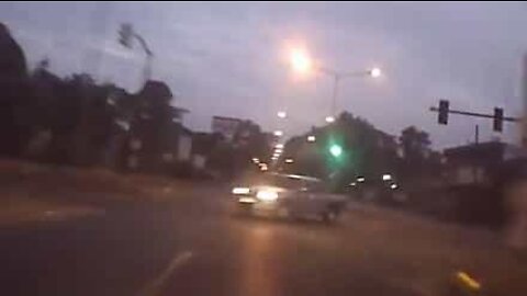 Sharp reflexes save driver's life