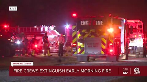 Fire crews investigating early morning brush fire in West Palm Beach