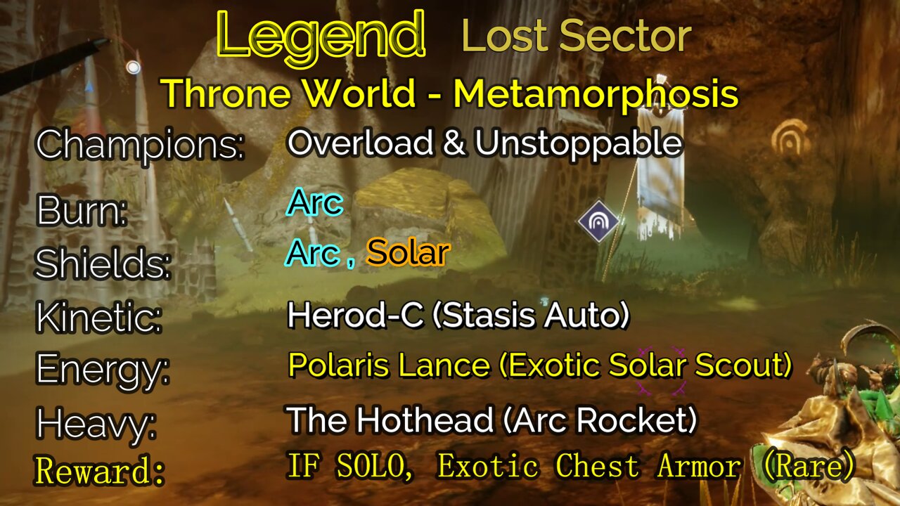 Destiny 2 Legend Lost Sector: Throne World - Metamorphosis 6-9-22