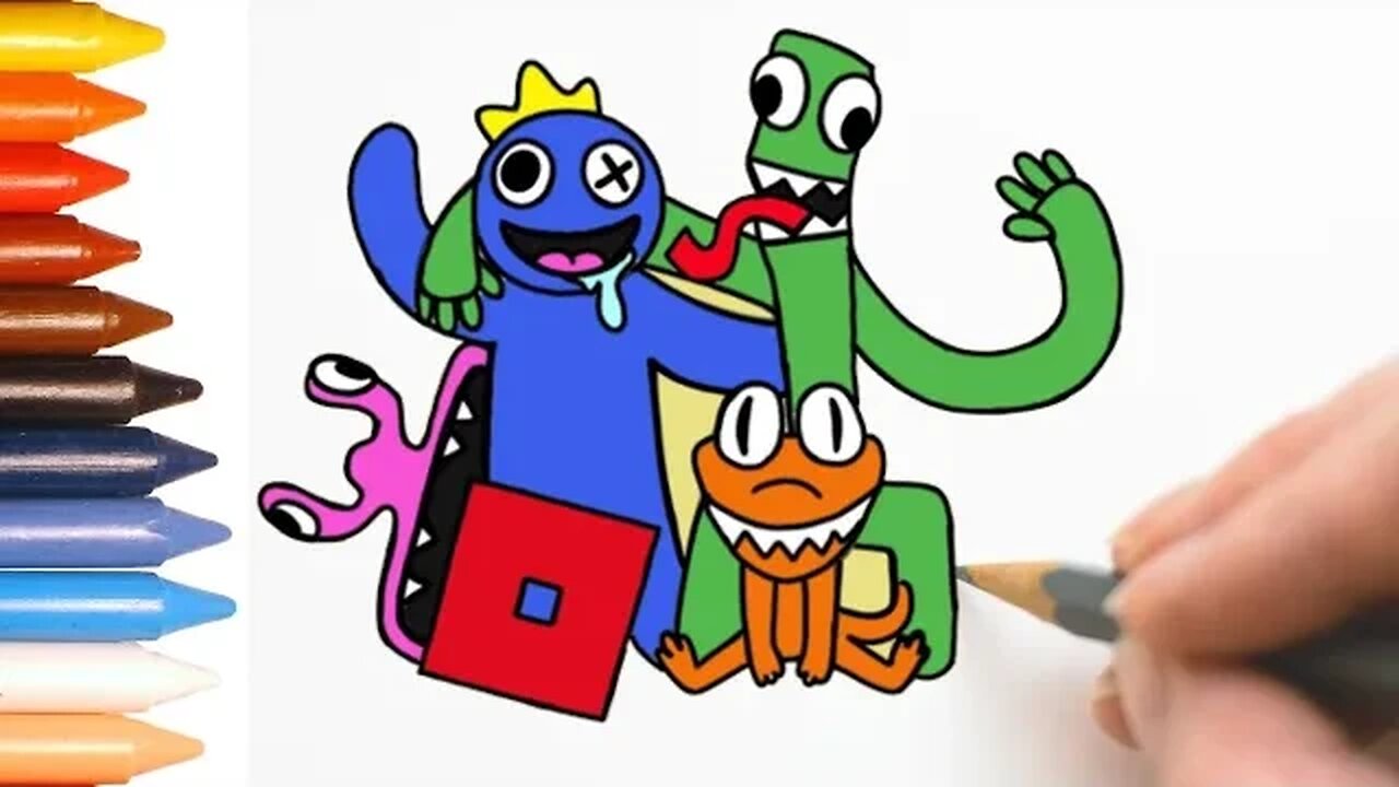 COMO DESENHAR RAINBOW FRIENDS - ROBLOX - FÁCIL
