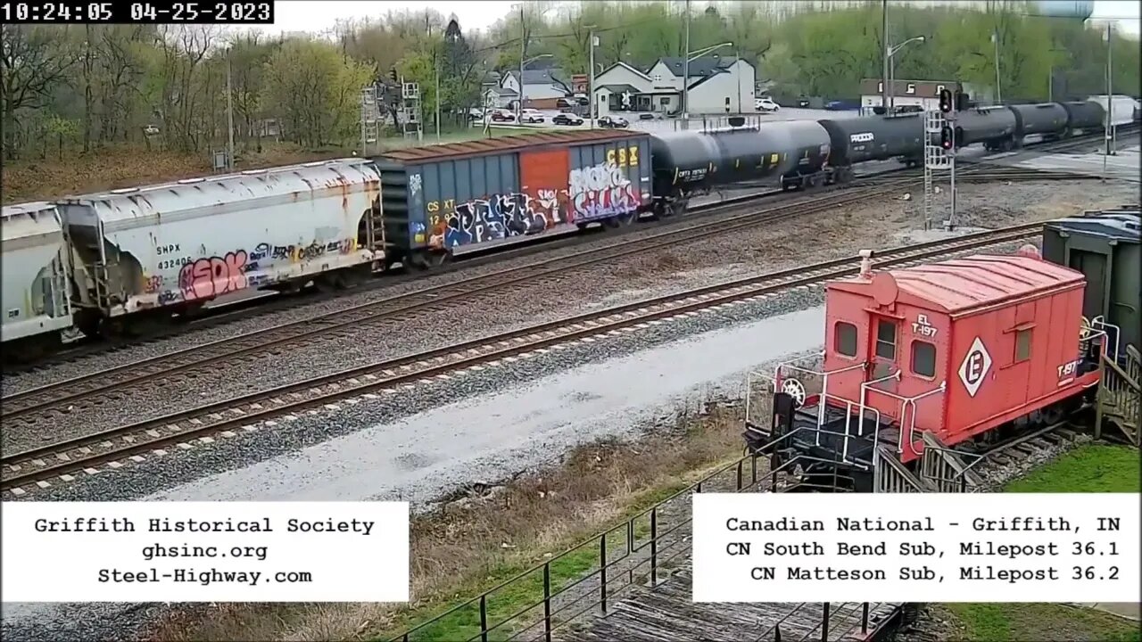 WB Manifest with 4 Blue CEFX Unit's in Griffith, IN on April 25, 2023