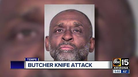 Man arrested for chasing a man with a butcher knife in Tempe