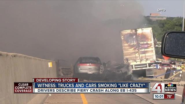 Traffic accident causes fire in Overland Park