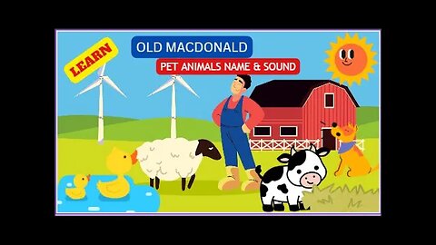 Pet Animals Name and Sound Kids Animals Old MacDonald Had a Farm #petanimals #animalsounds