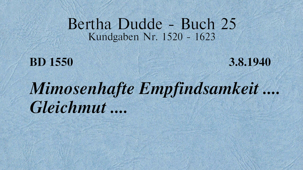 BD 1550 - MIMOSENHAFTE EMPFINDSAMKEIT .... GLEICHMUT ....