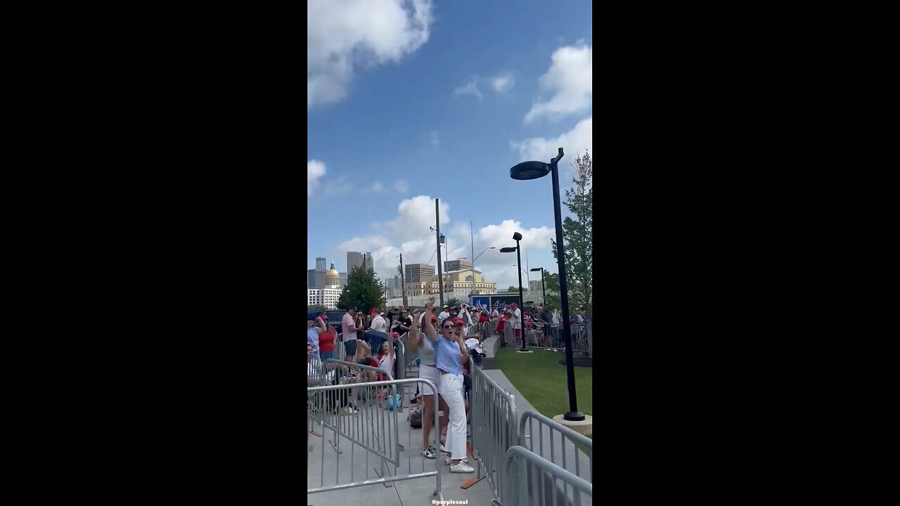 Great line in Atlanta ready for President Donald J. Trump and Senator JD Vance.