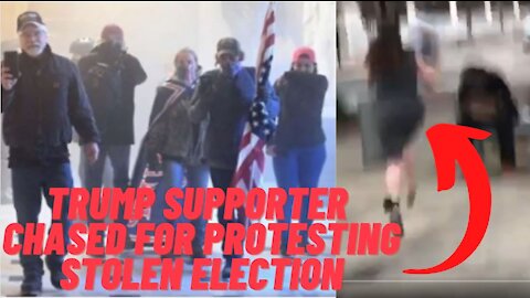 Trump Supporter Chased By "Journalist" For Protesting Stolen Election!