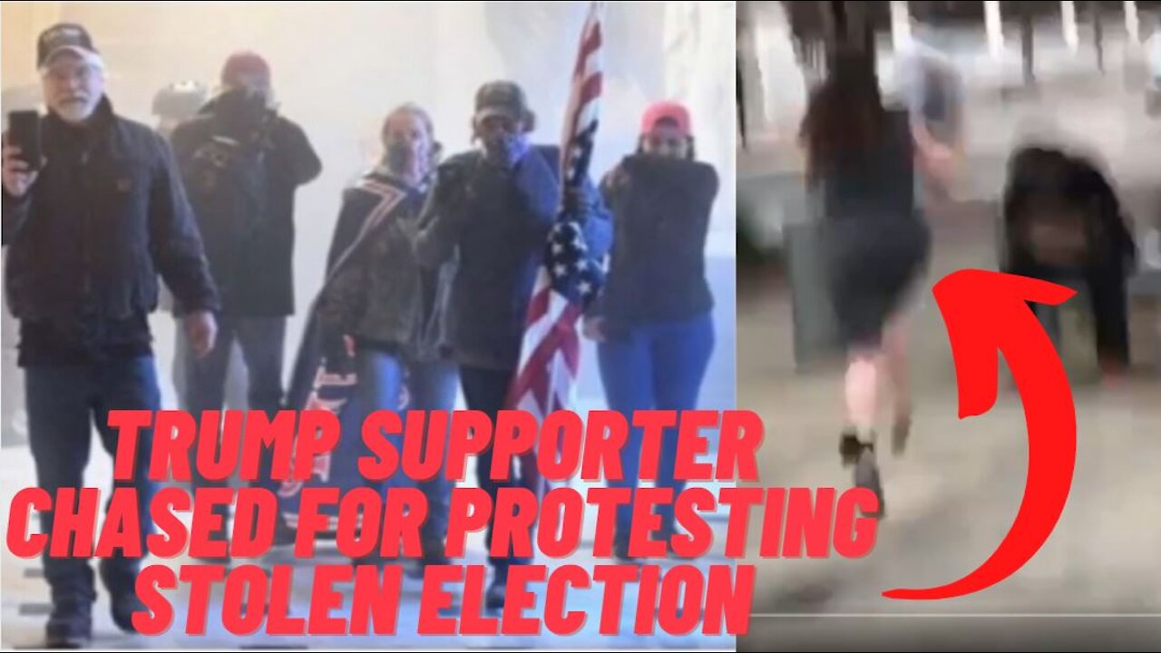 Trump Supporter Chased By "Journalist" For Protesting Stolen Election!