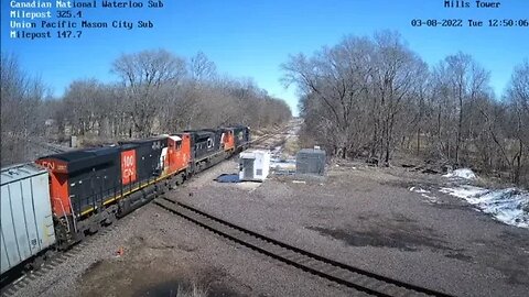EB CN U706 Ethanol with CSX 2575 "GP38-2" Leading at Mills Tower on March 8, 2022 #Steel Highway#