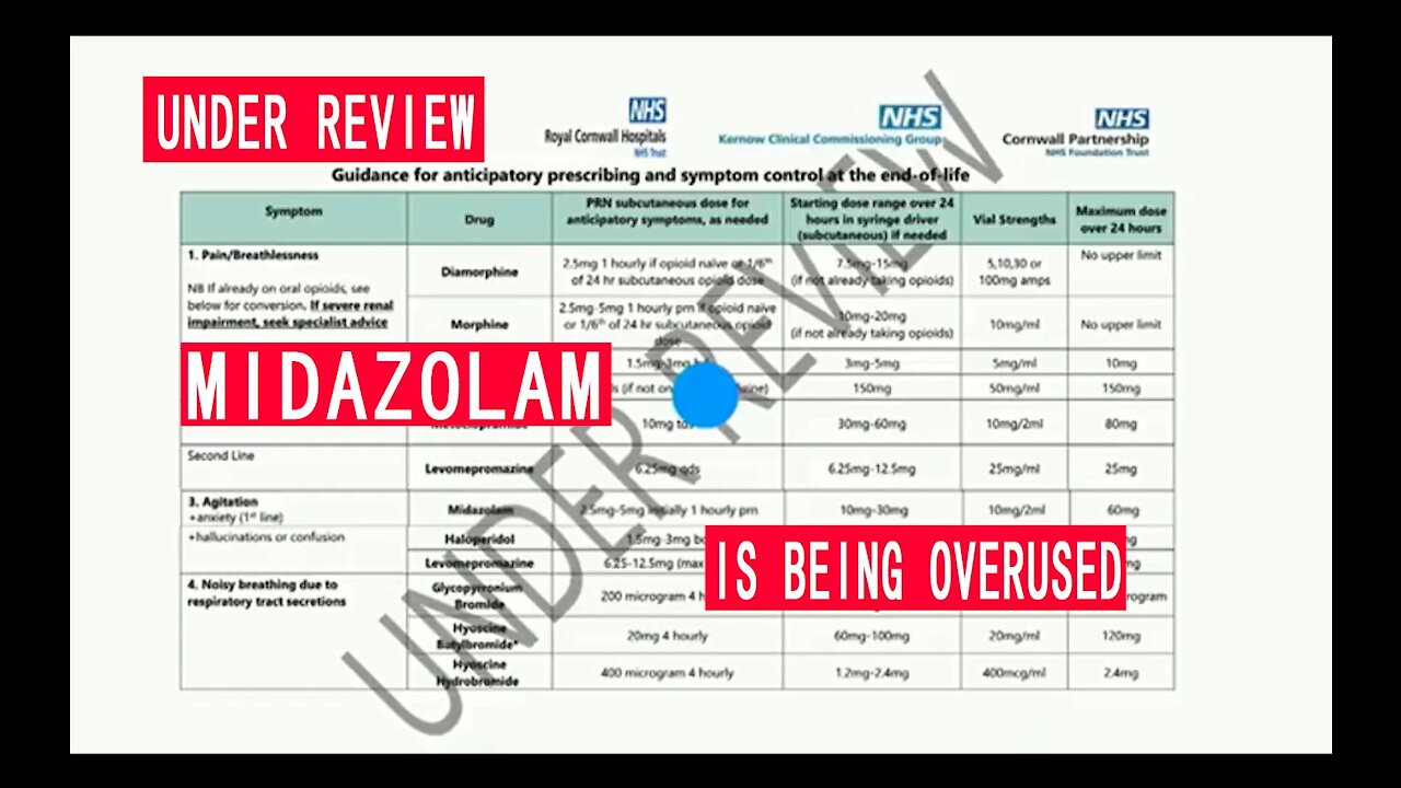 Nurse Blows Whistle, It Appears MIDAZOLAM Usage Limits Are NOT Being Adhered To In Hospitals.