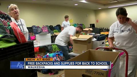 Waukesha residents donate stocked backpacks with the United Way