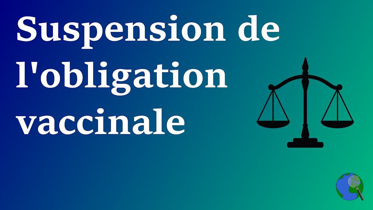 Canada - Suspension provisoire de l'obligation vaccinale