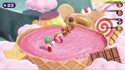 Mario Party Superstars - SwimSuit Daisy vs Fire Mario vs Bus Driver Waluigi vs CowBoy Wario