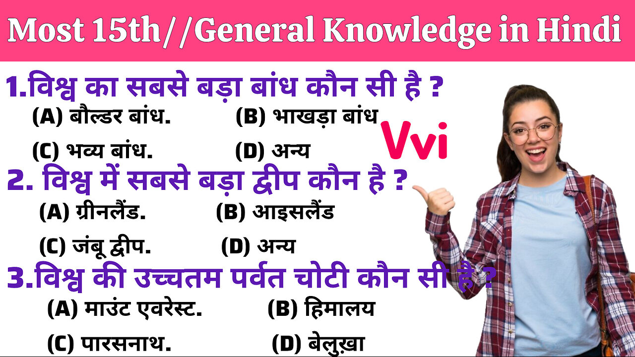 general knowledge for hindi ll part 12 #gk #gkinhindi