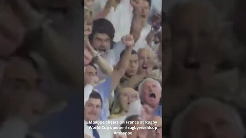 Mbappe cheers on France at Rugby World Cup opener #shorts #rugbyworldcup #mbappe #cheers #france
