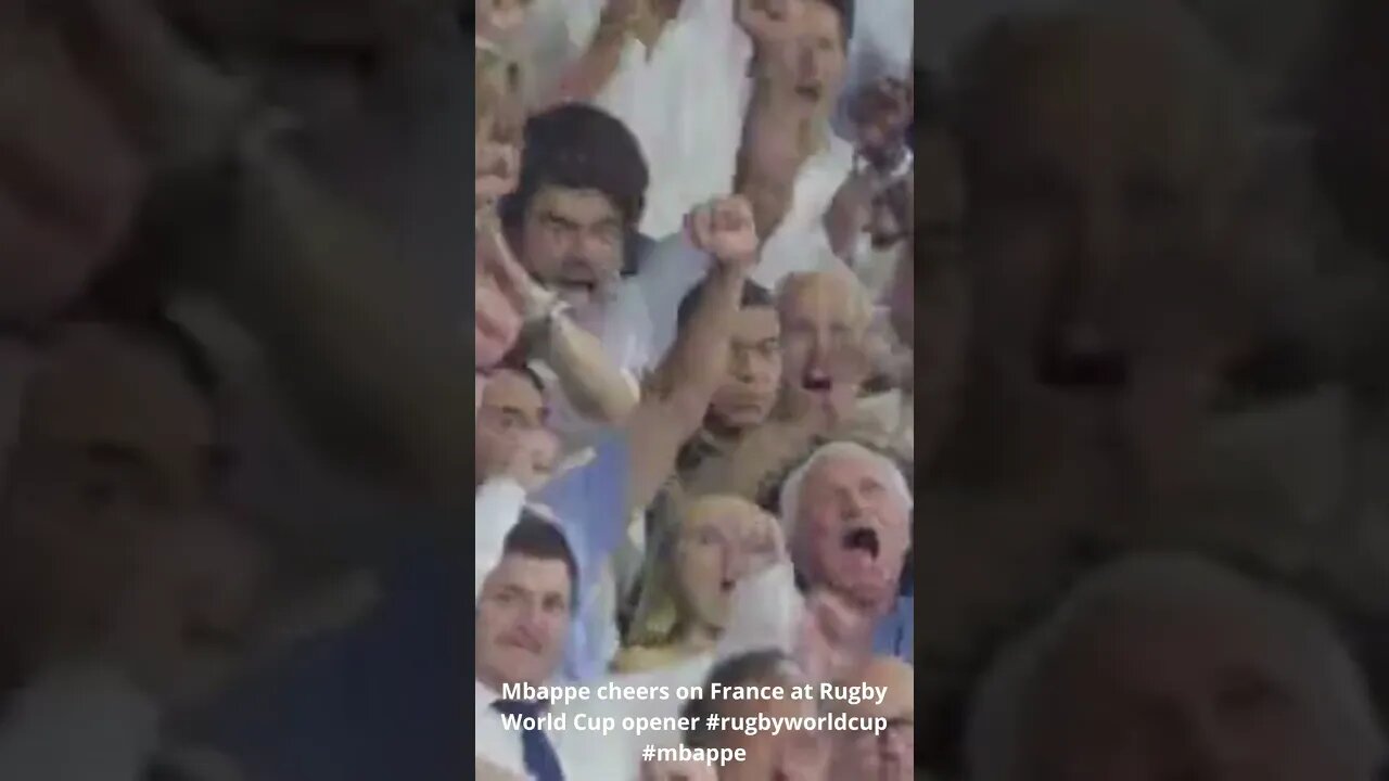 Mbappe cheers on France at Rugby World Cup opener #shorts #rugbyworldcup #mbappe #cheers #france