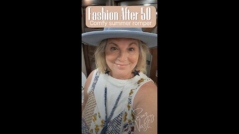 Fashion After 50: Comfy Summer patch jumper, Blue Hat, Boots
