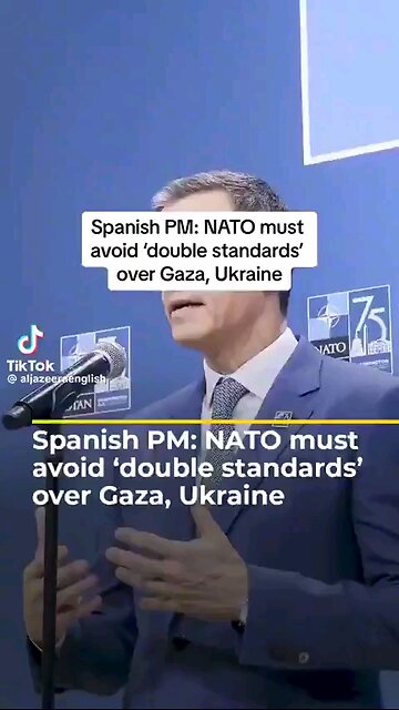 Spain PM Pedro Sanchez calls out to NATO to defend International laws in Gaza just like in Ukraine⏬