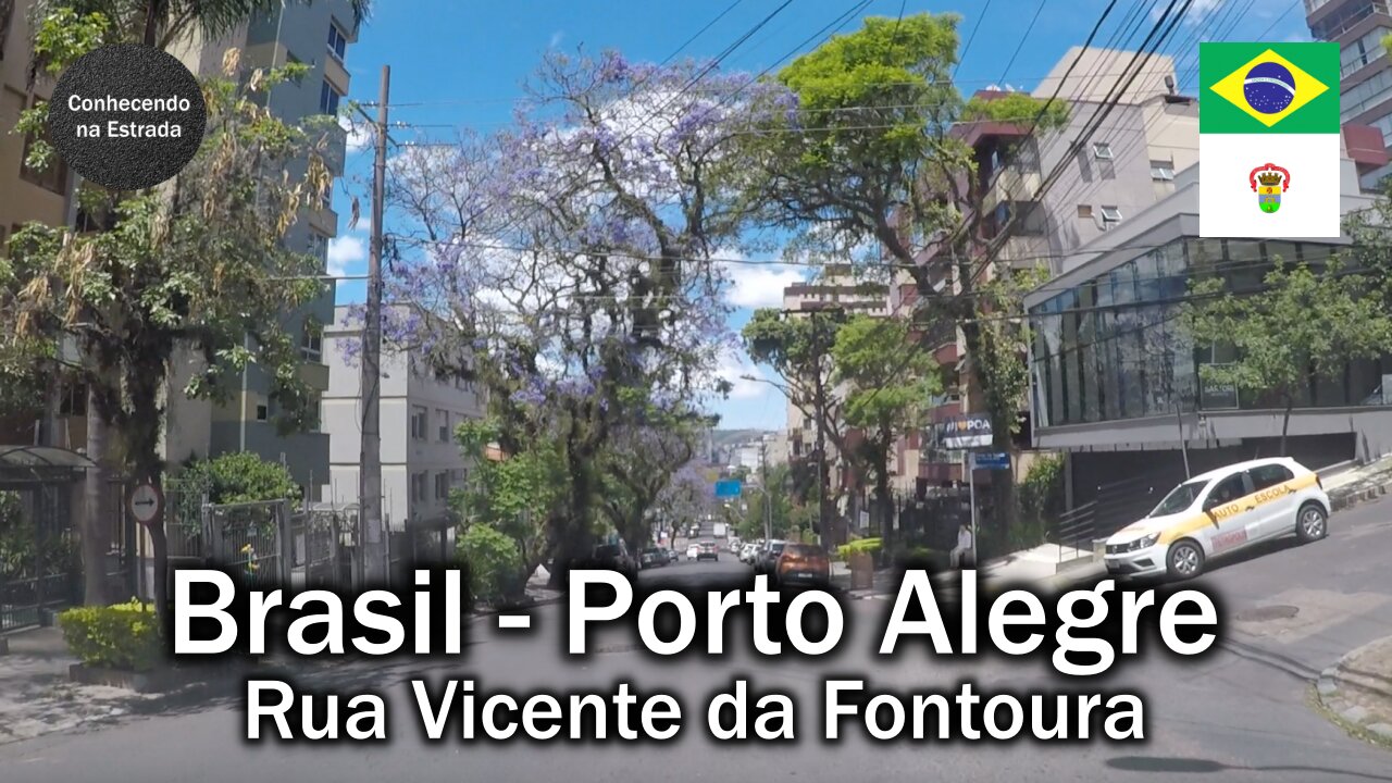 🚗 🌞 Dirigindo por Porto Alegre, rua Vicente da Fontoura.