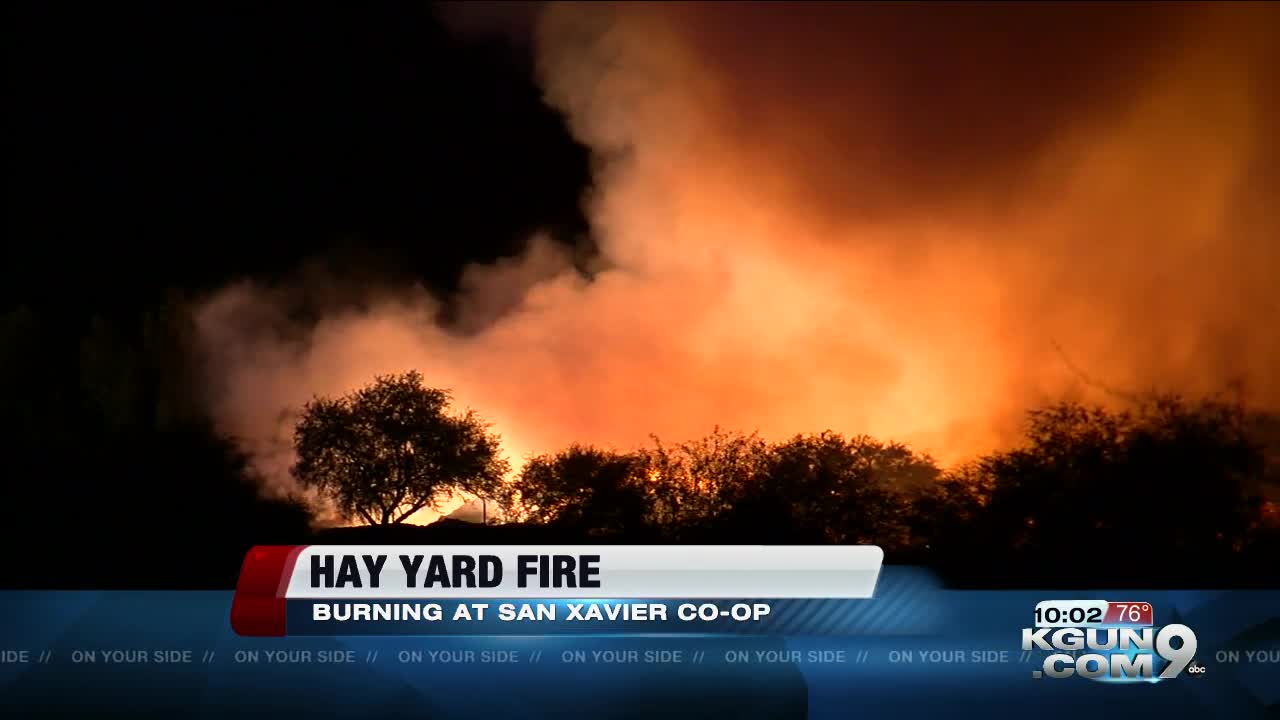 Nearly 20,000 bales of hay burning at the San Xavier Co-Op Farms