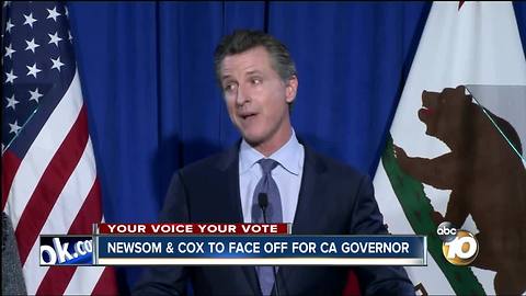Gavin Newsom, John Cox in Governor's Race