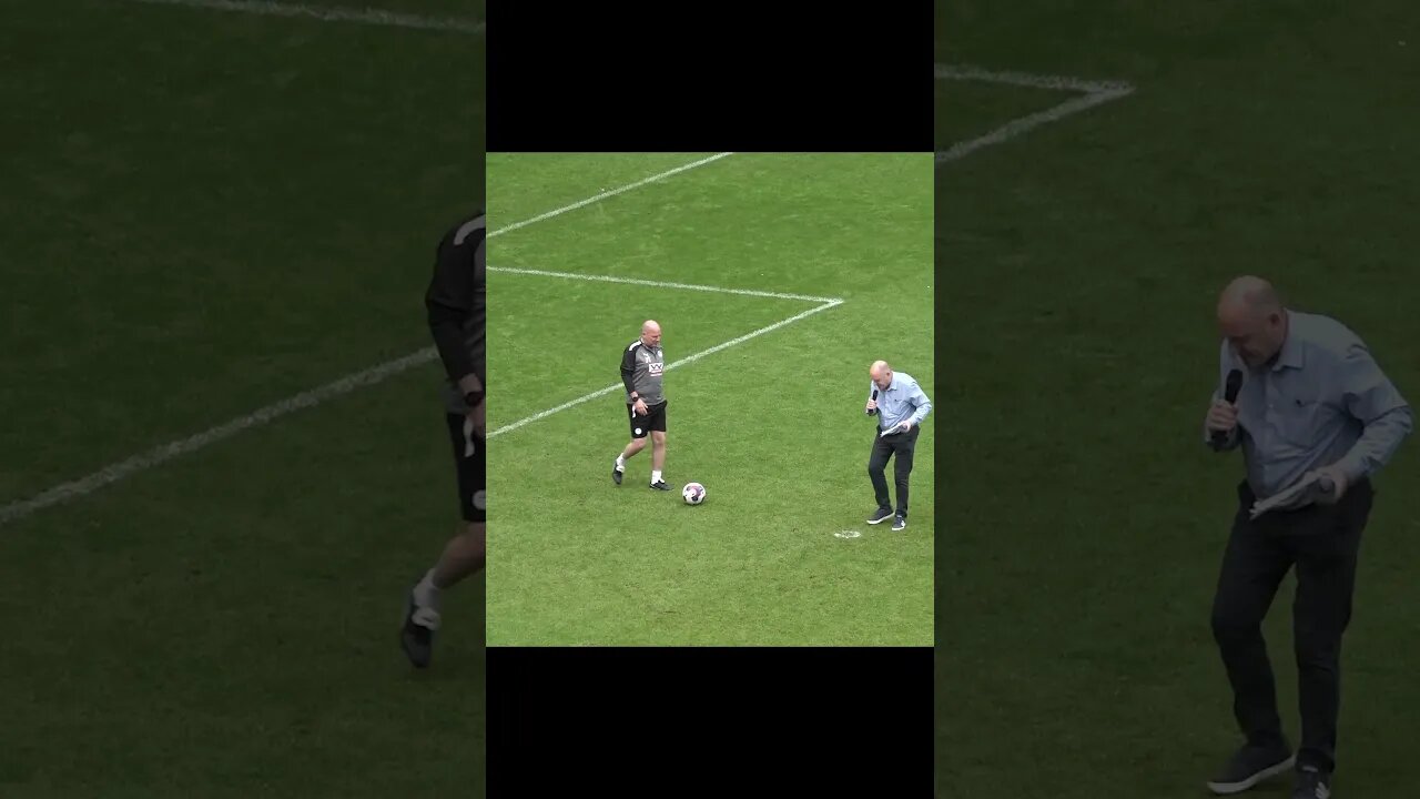 Wigan Athletic Club Doctor Attempts The Crossbar Challenge at the DW Stadium! #shorts