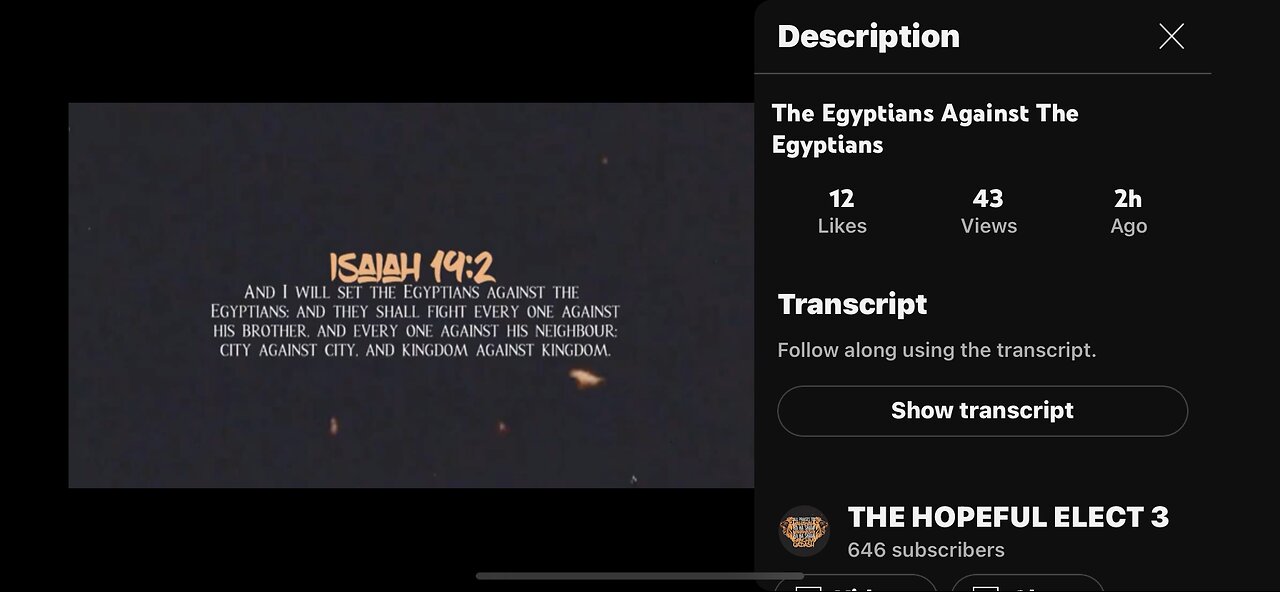 RE The Egyptians against The Egyptians / CIVIL WAR