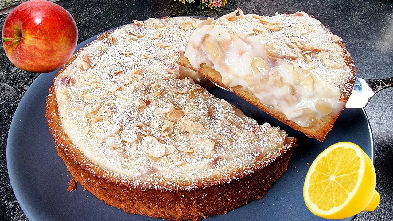 The best apple pie🍎 easy, fast and delicious! Just milk and 2 apples!