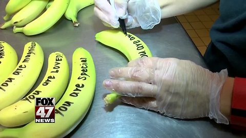 Positive messages on fruit inspire kids