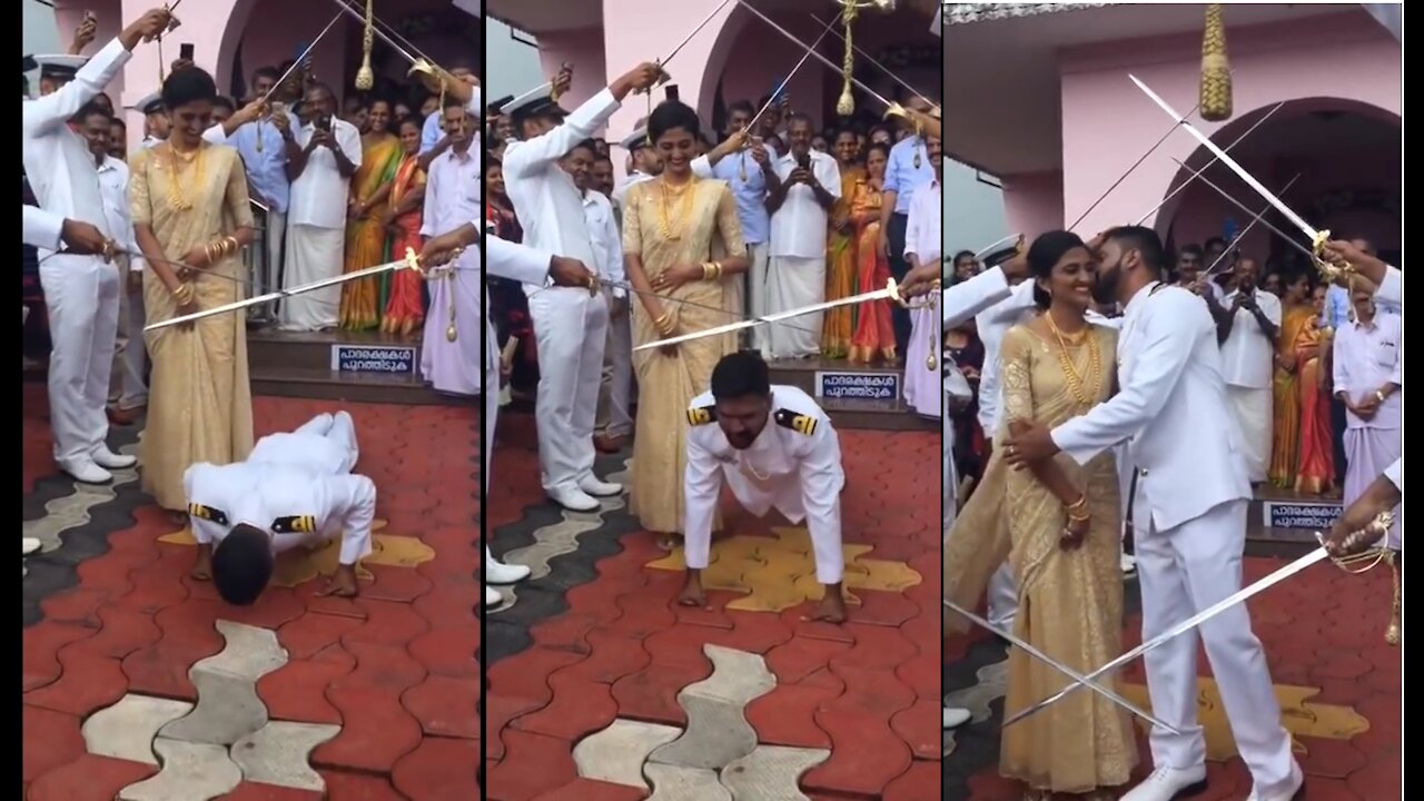 Navy Officer's marriage, The grooms batcmates give several tasks