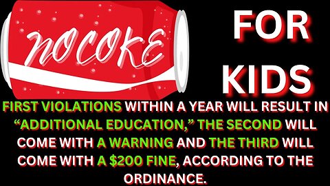 |NEWS| No Coke For Kids...New Law Passed That Will Fine Parents