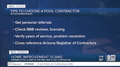 Swimming pool scams are on the wise