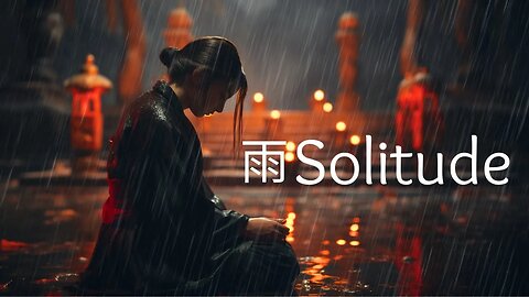 2 HOURS Shrine Rain🏮ASMR: Reflective Solitude with Thunder for HEALING, MEDITATION, RELAXING.
