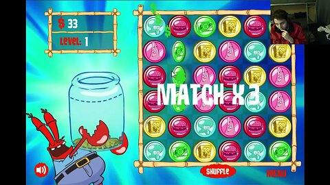 SpongeBob SquarePants Mr Krab Makes Cents Level 1 Walkthrough Gameplay With Live Commentary