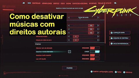 Como desativar músicas com direitos autorais em Cyberpunk 2077